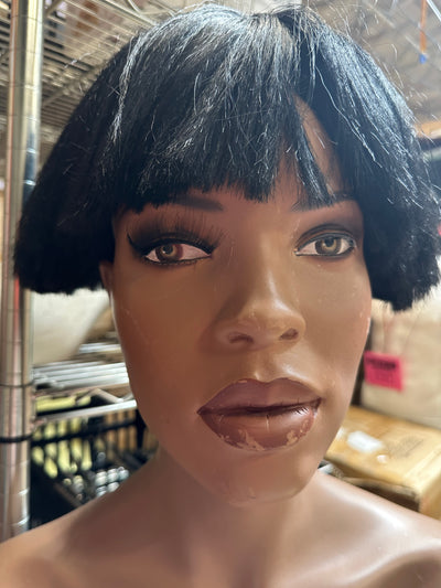 Nearly New Hard Cap Wig- black