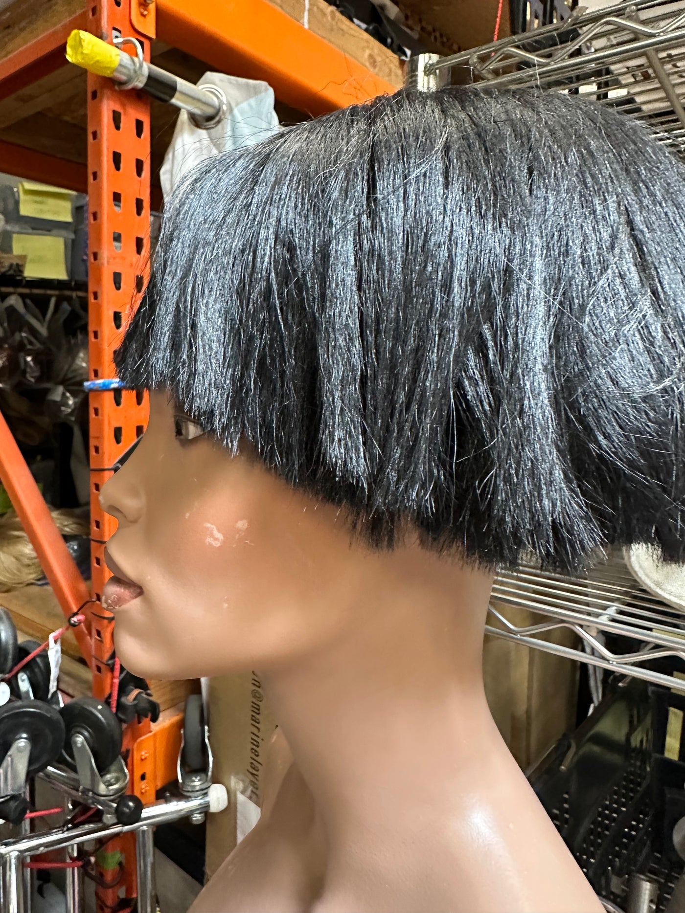 Nearly New Hard Cap Wig- black