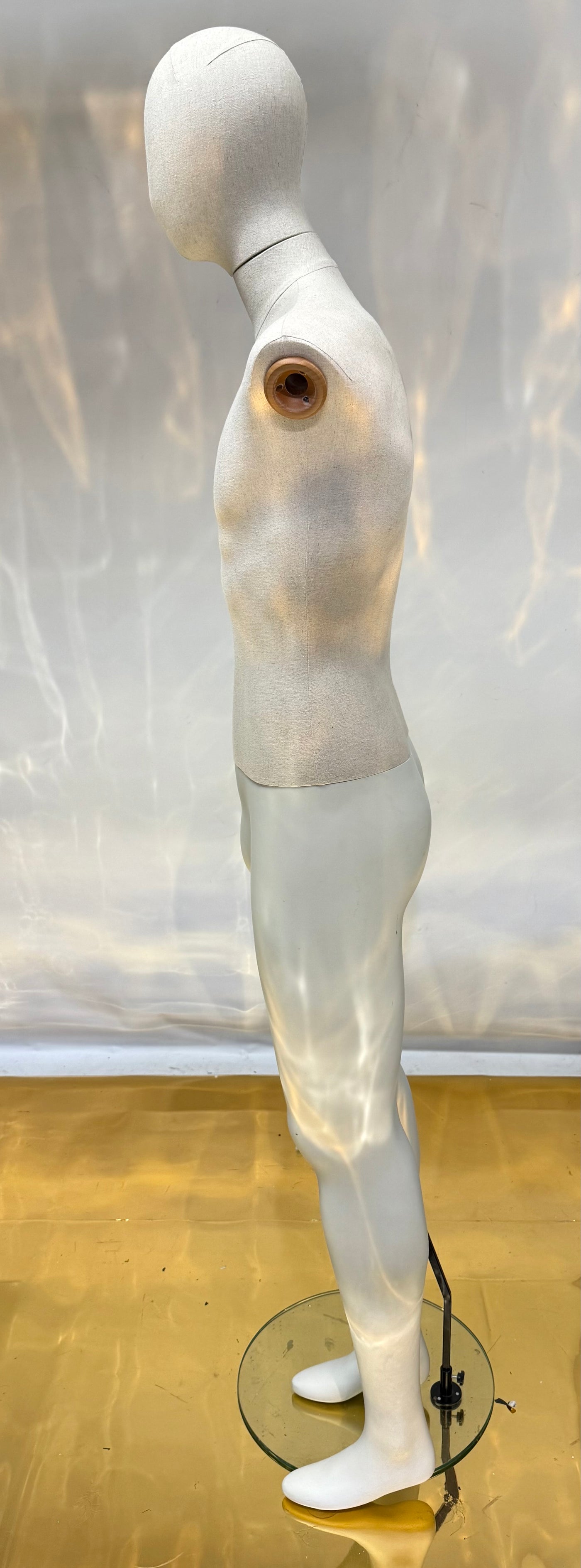 Used Male Mannequin with one Wooden Articulated Arm