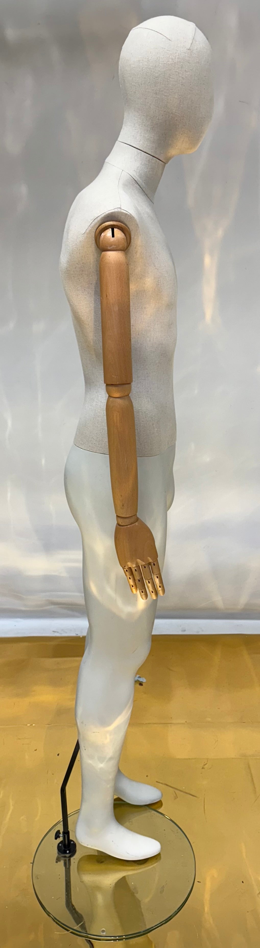Used Male Mannequin with one Wooden Articulated Arm