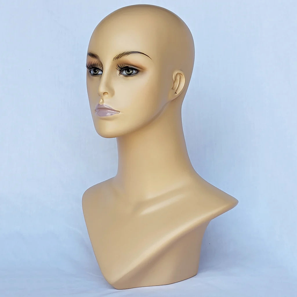 Lola: V-Neck Female Mannequin Head Form