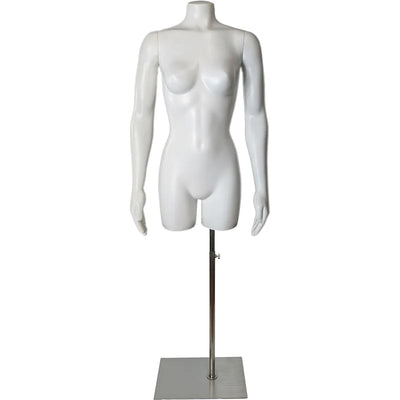 Nearly New Plus-Size Female 3/4 Mannequin Form: With Arms & Stand