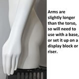 Nearly New Plus-Size Female 3/4 Mannequin Form: With Arms & Stand