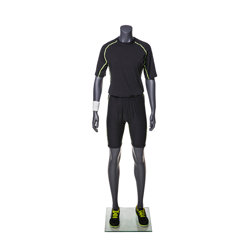 Sports Headless Female Mannequin with Arms at Side 2: Matte Grey