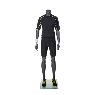 Sports Headless Female Mannequin with Arms at Side 2: Matte Grey