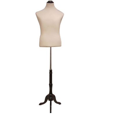 Male Shirt Form White Jersey w/ Wood Tripod Base