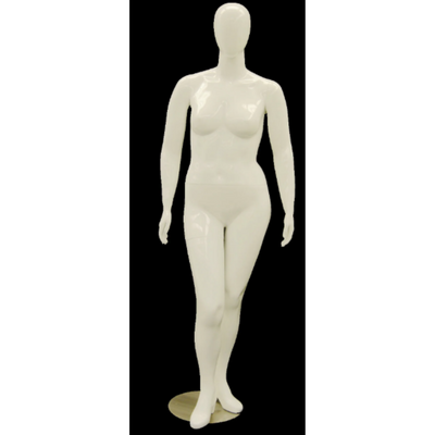 Nancy 1, Plus-Size Female Egghead Mannequin in Glossy White