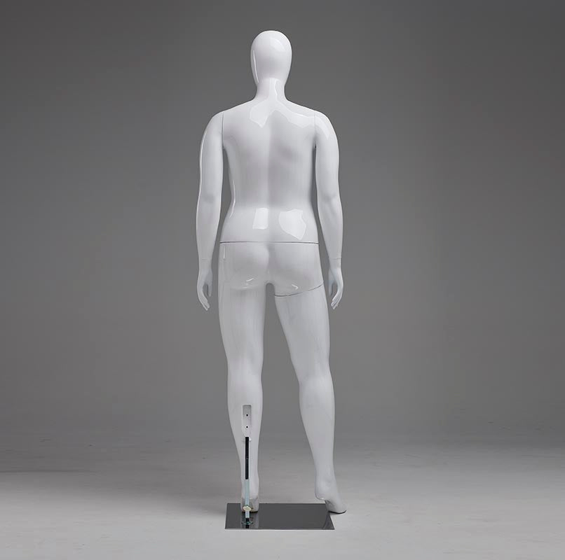 Plus-Size Female Egghead Mannequin: PP Plastic in Matte White