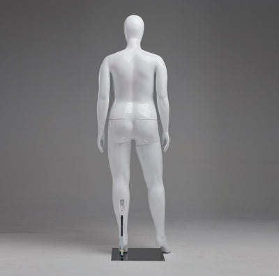 Plus-Size Female Egghead Mannequin: PP Plastic in Matte White