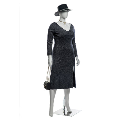Plus-Size Female Egghead Mannequin: PP Plastic in Matte White