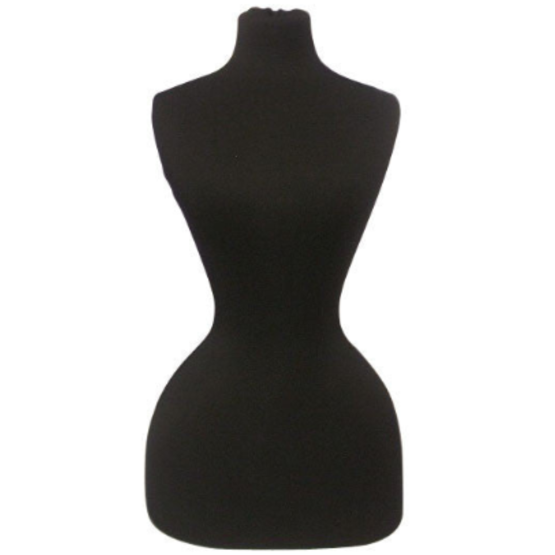 Wasp Waist Corset Dress Form: Black Jersey w/o Base or Neck Cap