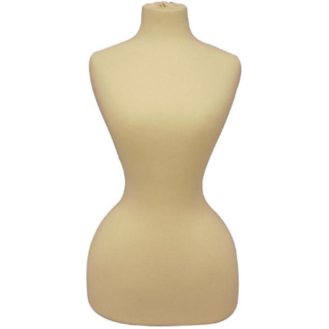 Wasp Waist Corset Dress Form: White Jersey w/o Base or Neck Cap
