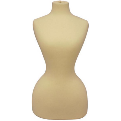 Wasp Waist Corset Dress Form: White Jersey w/o Base or Neck Cap