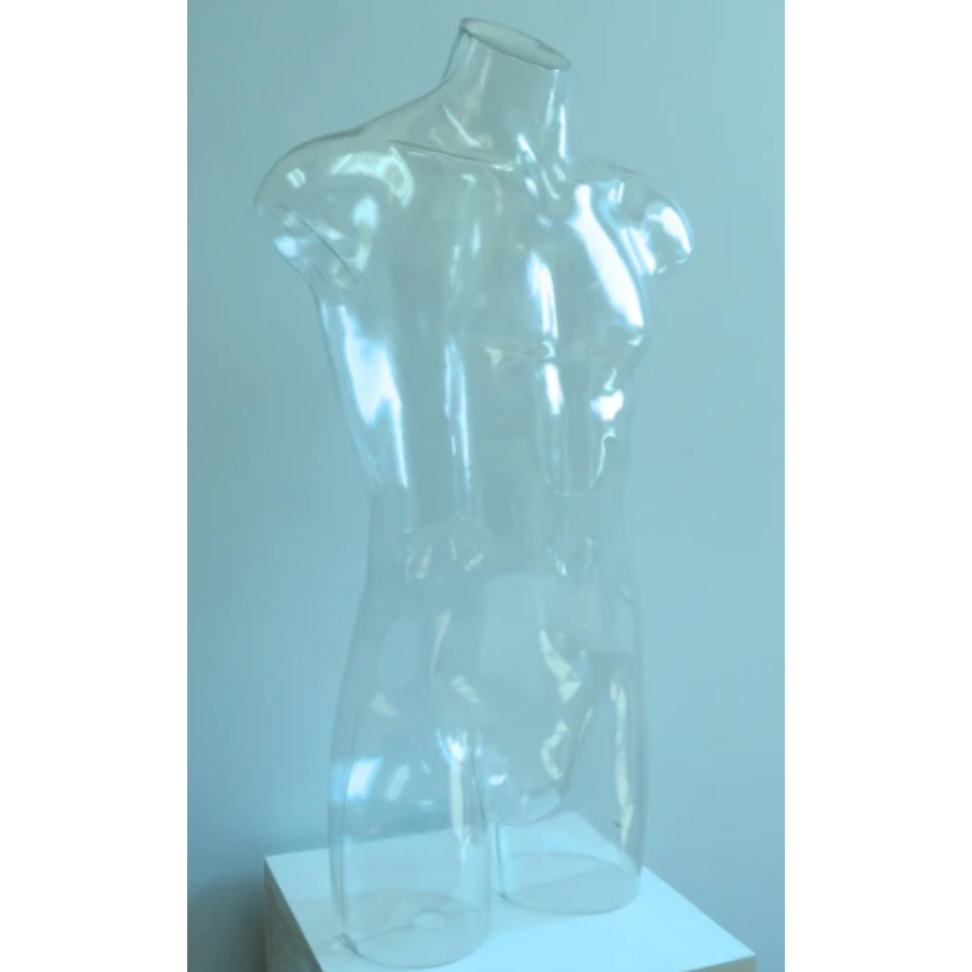 Clear-Invisible Male Half-Leg Mannequin Torso with Shoulder Caps ...