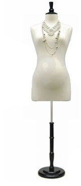 Female Dress Form: Size 8 (with 8-month Maternity Form) with 2 Wood Base Options