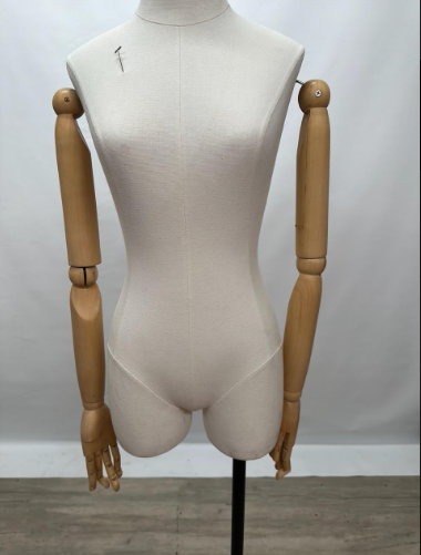 Nearly New  Female Mannequin Dress Form w/Bendable Wood Arms