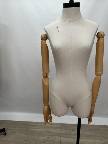 Used Female Mannequin Dress Form w/Bendable Wood Arms