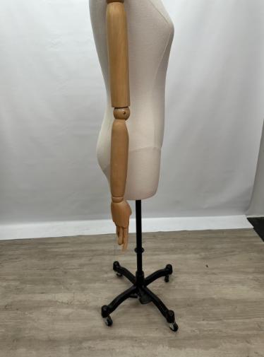 Used Female Mannequin Dress Form w/Bendable Wood Arms