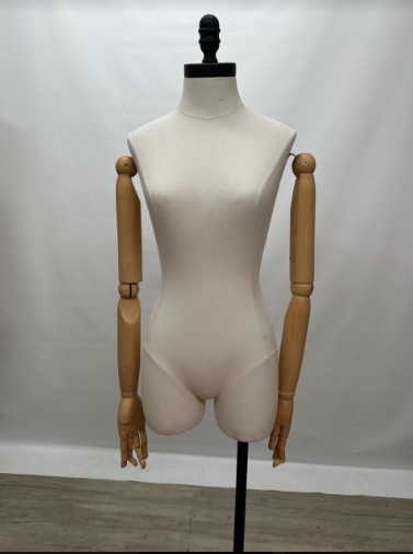 Used Female Mannequin Dress Form w/Bendable Wood Arms