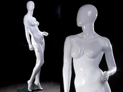 Chloe 8: Female Egghead Mannequin: Glossy White