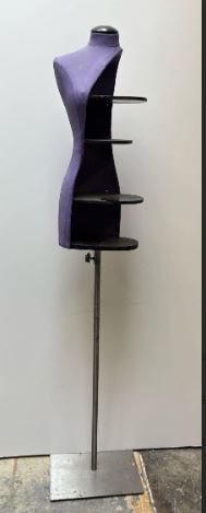 Used Female Dress Form with Shelf - Purple