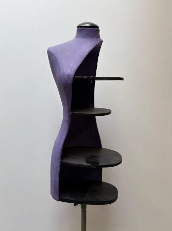 Used Female Dress Form with Shelf - Purple
