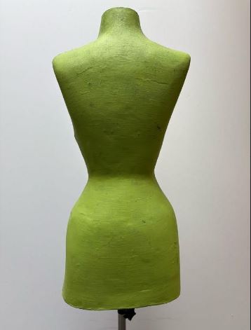 Used Female Dress Form with Shelf - Green