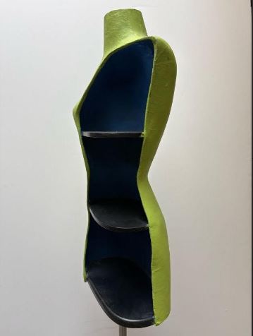 Used Female Dress Form with Shelf - Green