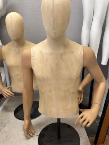 Used male mannequin torso with a head