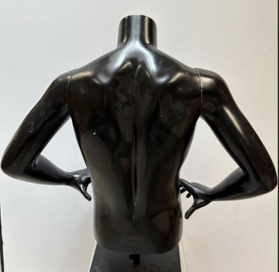 Used male mannequin torso with arms: Black