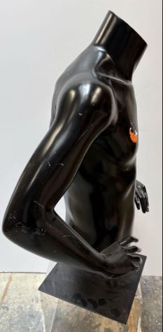 Used male mannequin torso with arms: Black