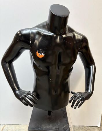 Used male mannequin torso with arms: Black
