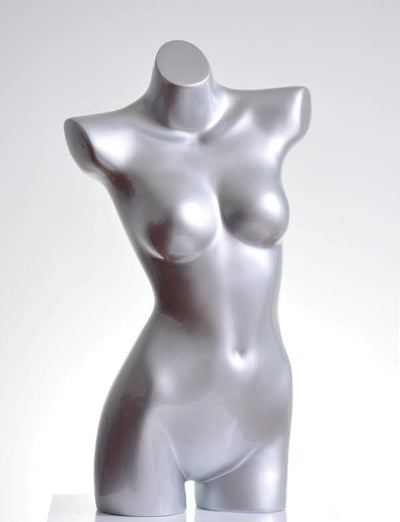 Headless Female Mannequin Torso: Silver