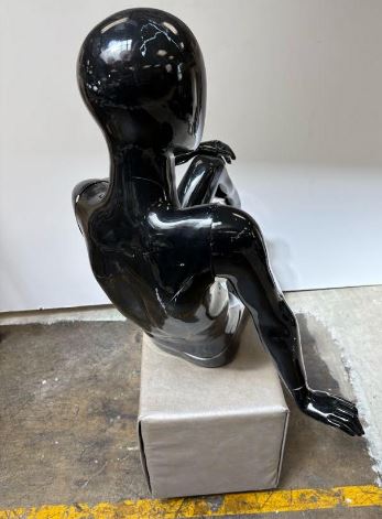 Used Seated Female Egghead Mannequin- Black