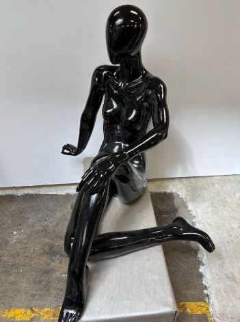 Used Seated Female Egghead Mannequin- Black