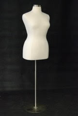 Size 14/16 White Jersey Plus Size Body Form with Round Gold Metal Base