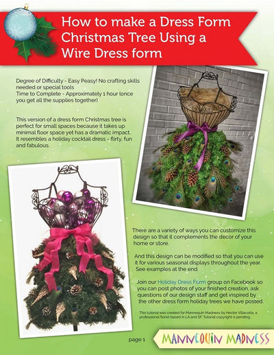 Vintage Style Dress Christmas Tree Digital Tutorial