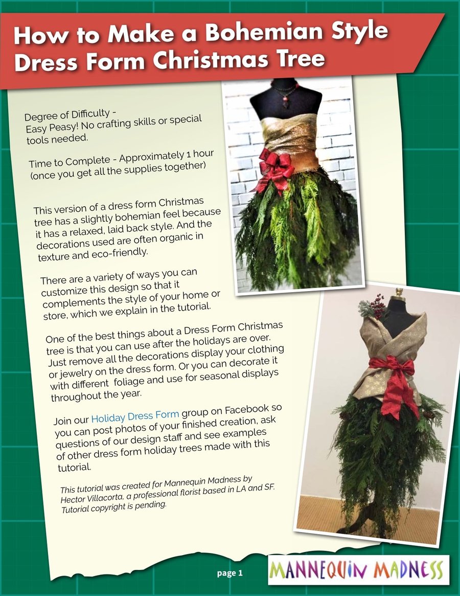 Boho Chic Style Dress Form Christmas Tree Digital Tutorial