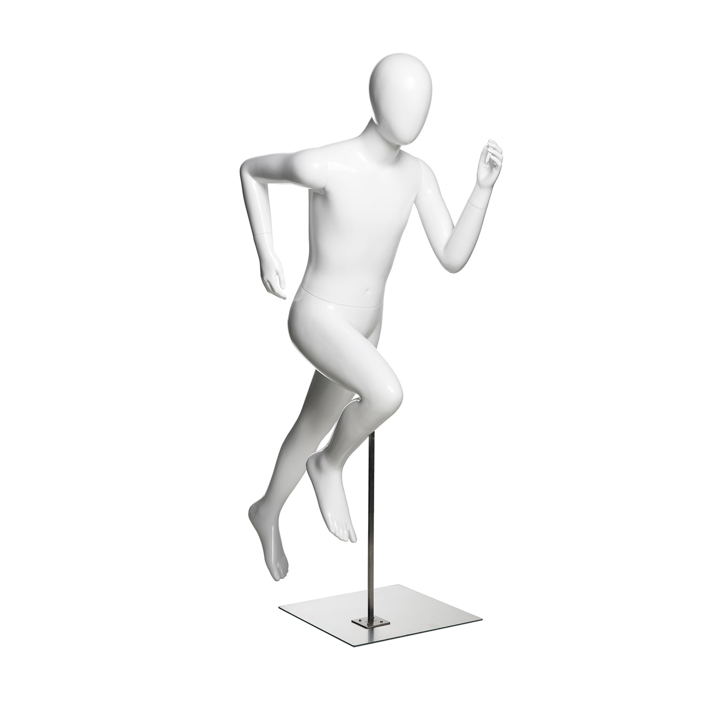 Running Youth Mannequin: Male Glossy White 4'1"