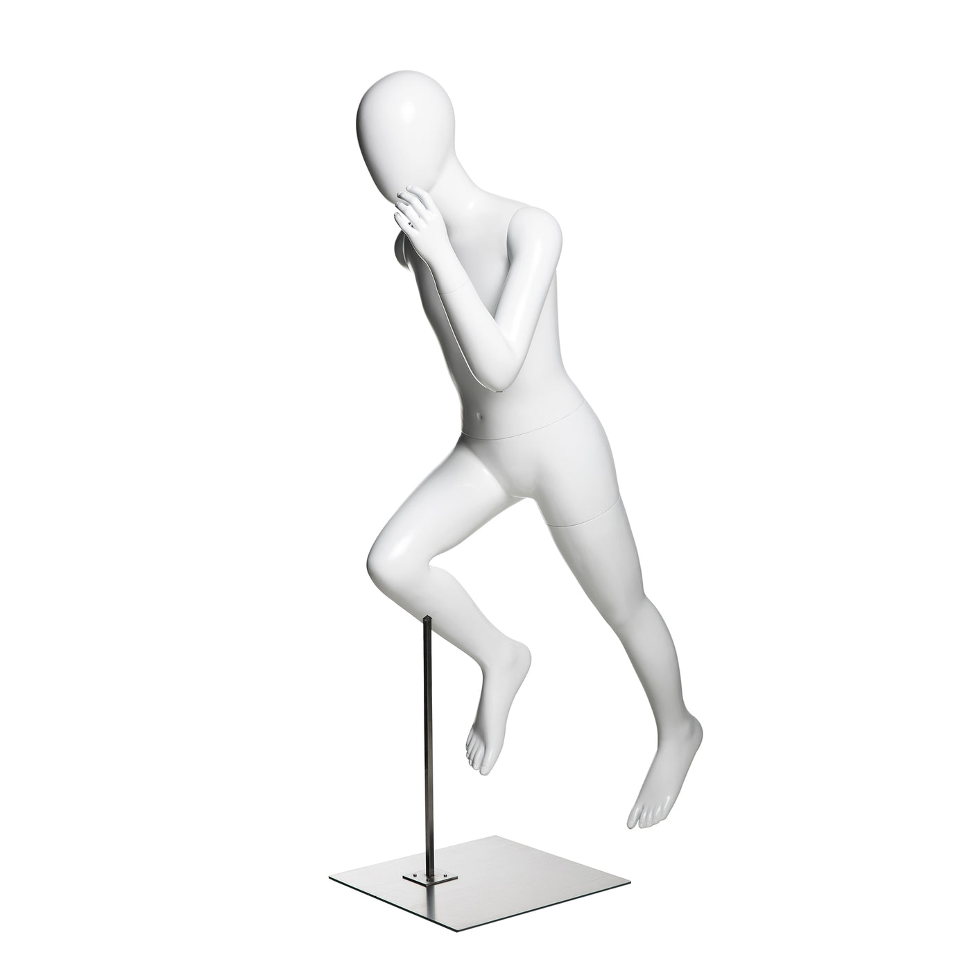 Running Youth Mannequin: Male Glossy White 4'1"