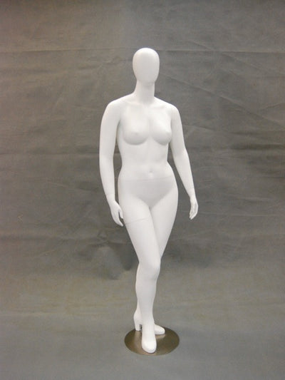 Nancy 1: Plus Size Female Egghead Mannequin Matte White