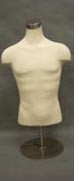 Male Body Form White Jersey w/ Shoulders, Tabletop Stand