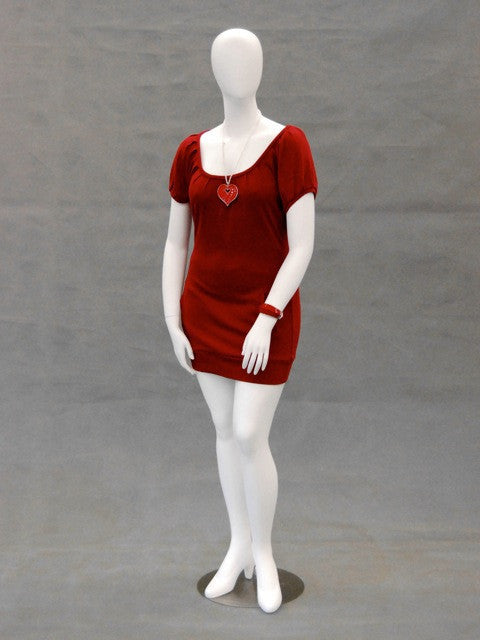 Nancy 2: Plus Size Female Egghead Mannequin Matte White