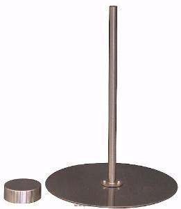 Female French Dress Form: White Jersey on Round Brushed Metal Base