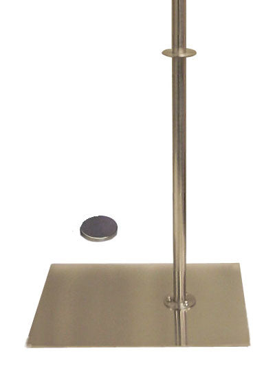 Metal Dress Form Table Top Stand: Rectangle Brushed Metal Base