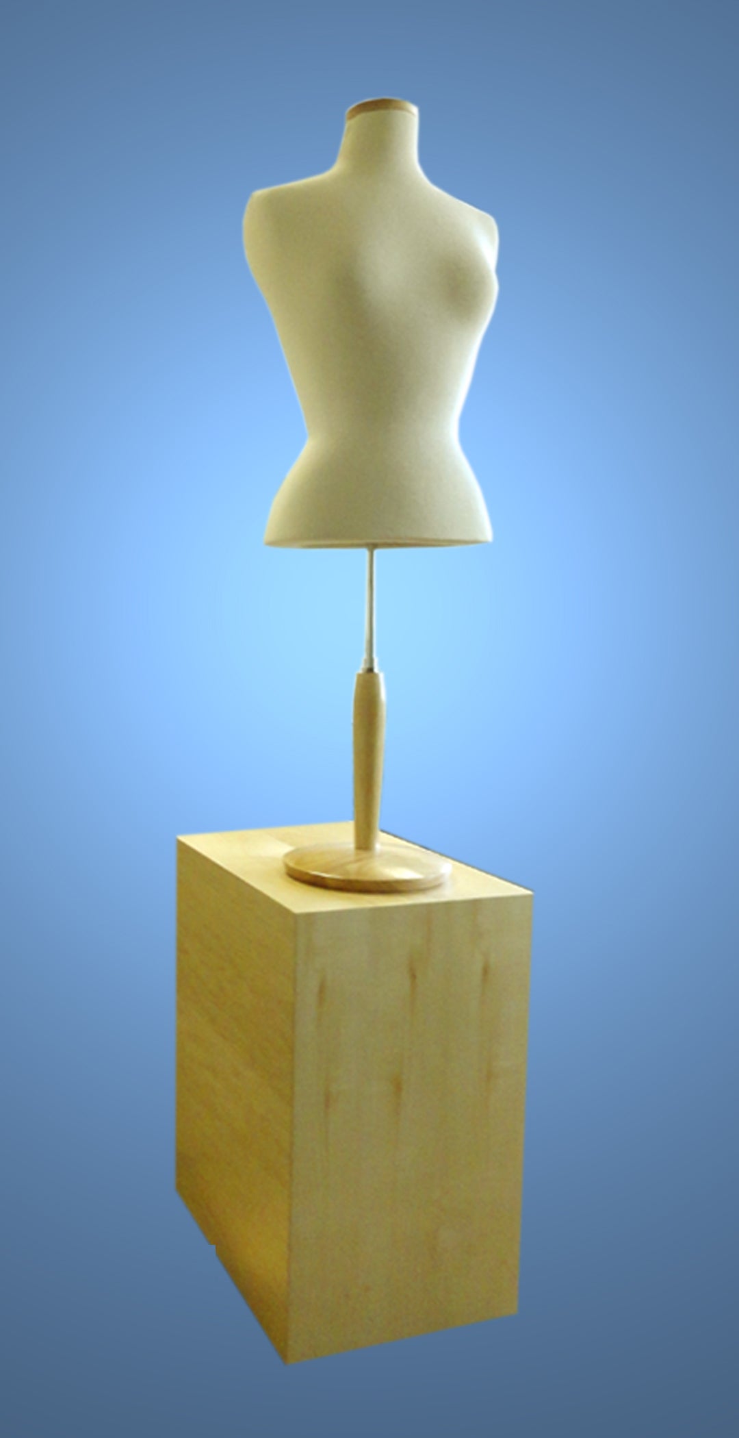 Female Shirt, Cream Jersey, Natural Wood Neck and Base