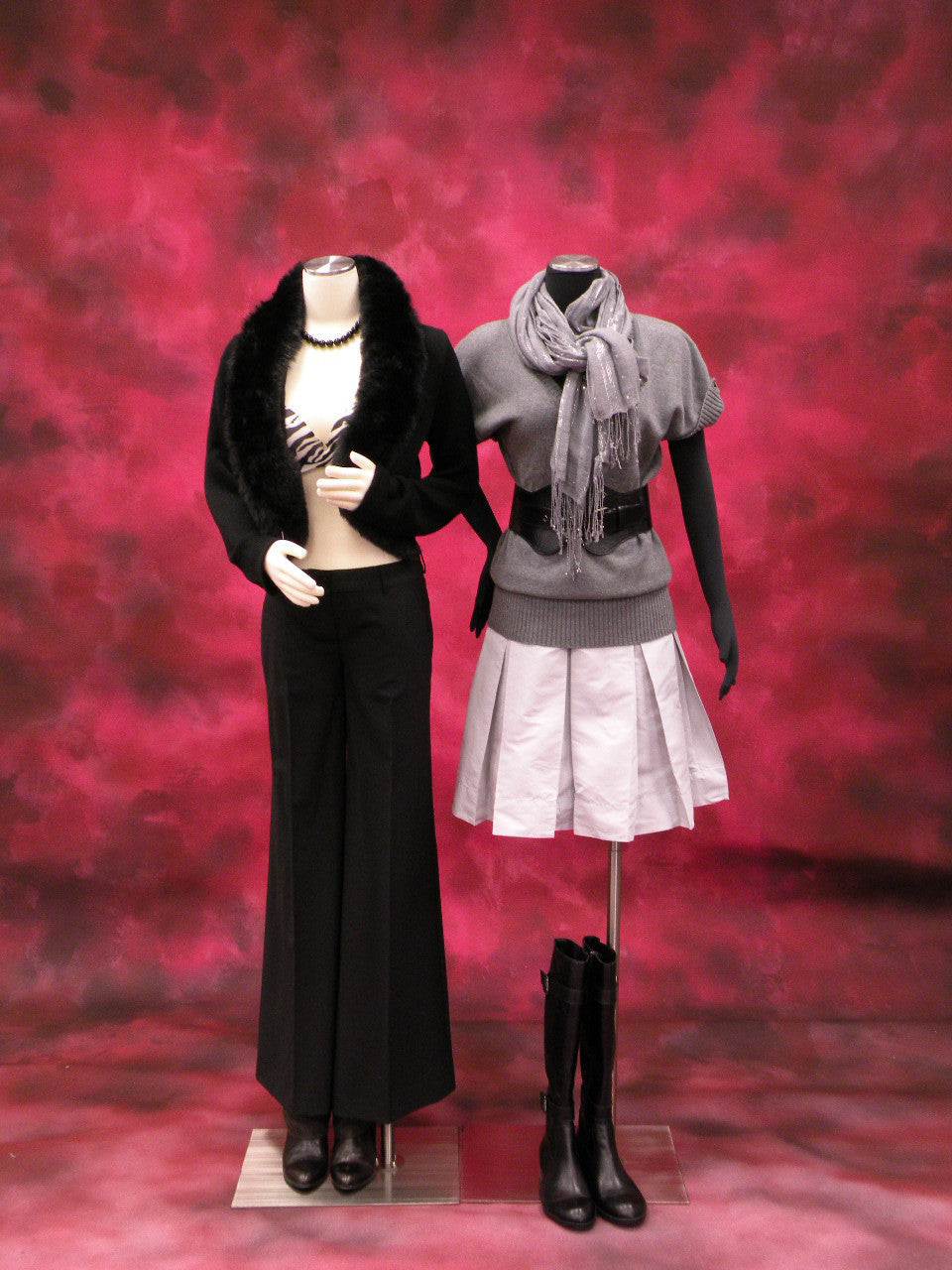 Female Half-leg Body Mannequin Torso with Bendable Cloth Arms: Black J –  Mannequin Madness