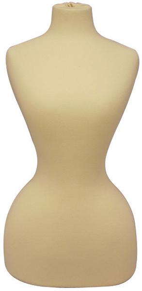  Wasp Waist Corset Dress Form: White Jersey w/o Base