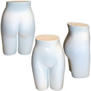 Female Butt Form Straight-up: White Plastic