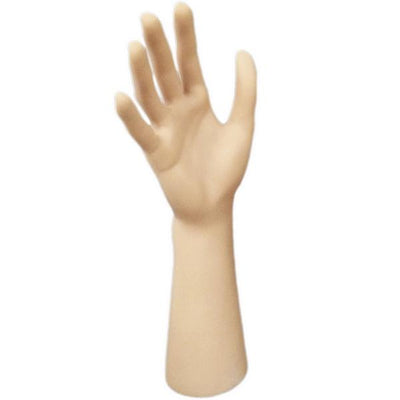 Female Upright Glove, Rings, and Jewelry Display Hand: Tan